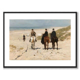 Morning Ride along the Beach - Poster