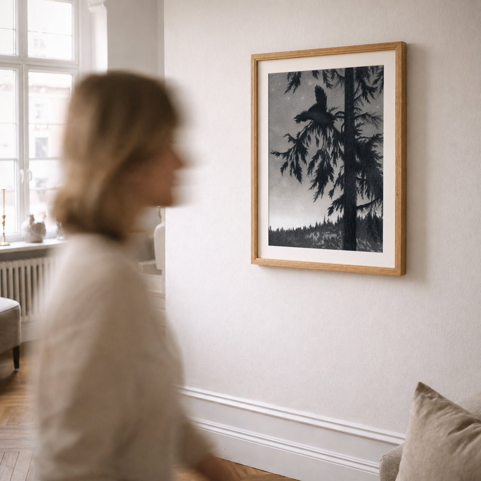 Raven som väggkonst i inspirerande inredningsmiljö – bild 2