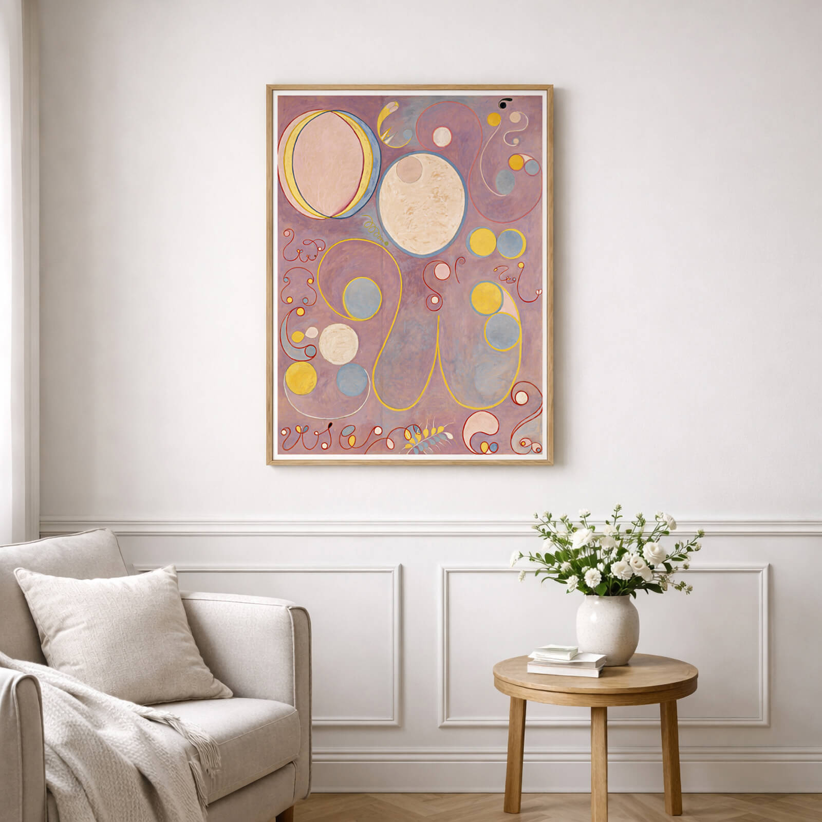 The Ten Largest, No. 8, Adulthood av Hilma Af Klint som väggkonst i inspirerande inredningsmiljö