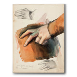 Detaljert studie av en hånd - Canvas