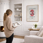 The 1967 Right-Hand Traffic Changeover as wall art in an inspiring interior setting