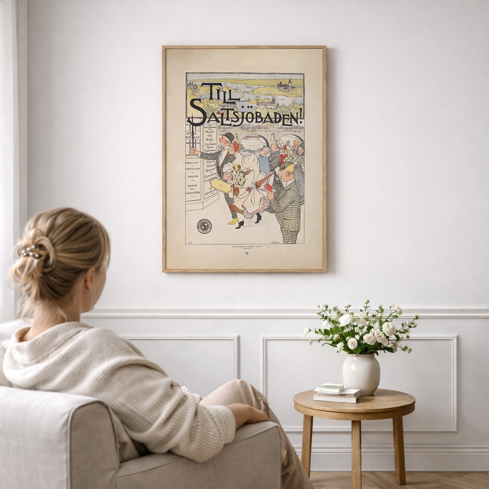 Till Saltsjöbaden as wall art in an inspiring interior setting