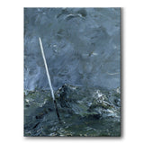 Stormy sea. Buoy without top mark