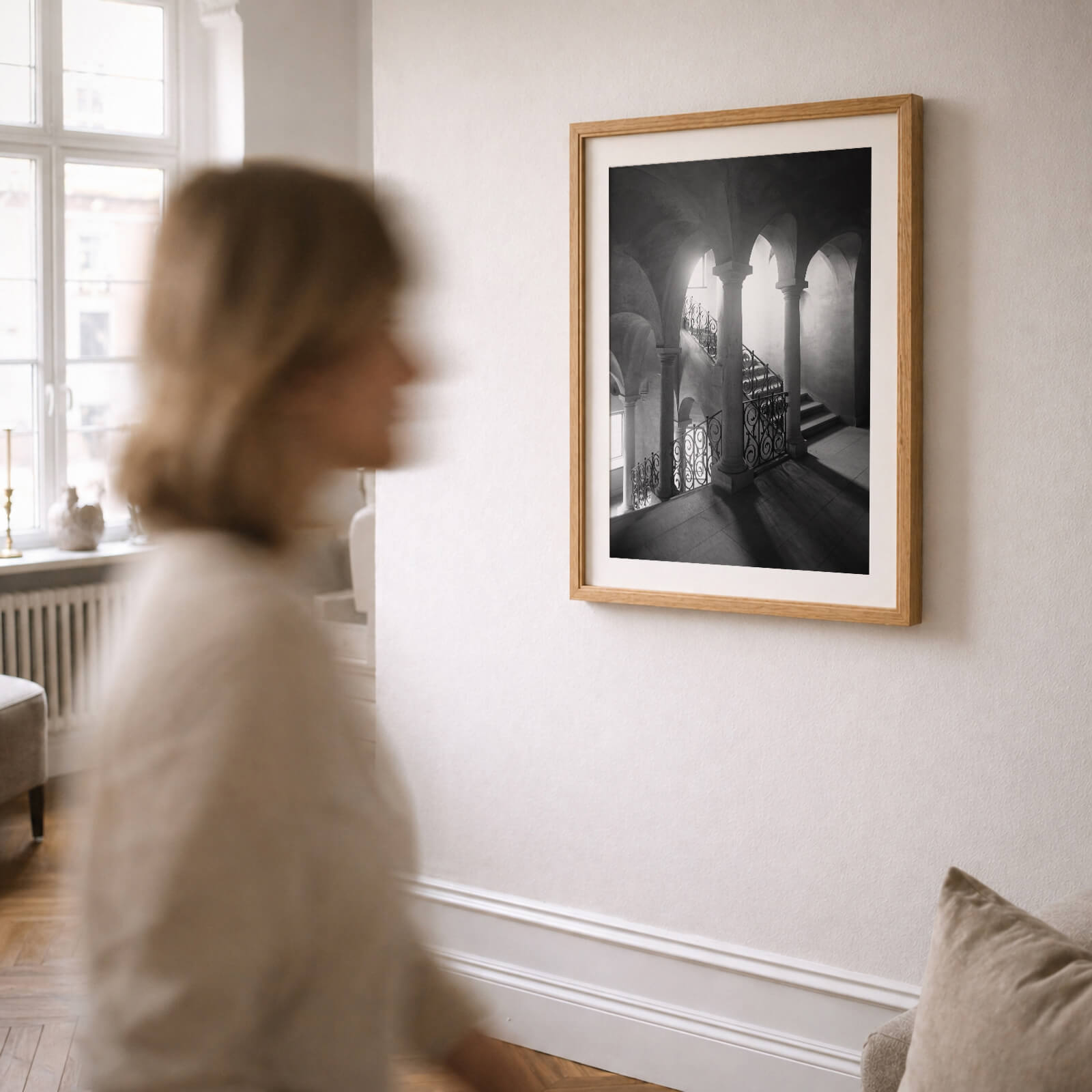 Stockholm City Hall som väggkonst i inspirerande inredningsmiljö