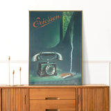 Telefonplakat i art deco-stil 