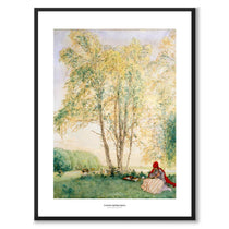 Under Björkarna av Carl Larsson som konstposter från Historly – med vit kant och titel