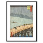 Sudden Shower av Utagawa Hiroshige som japansk poster – med vit kant