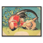 Rooster, Hen and Chicken som japansk poster - helbild
