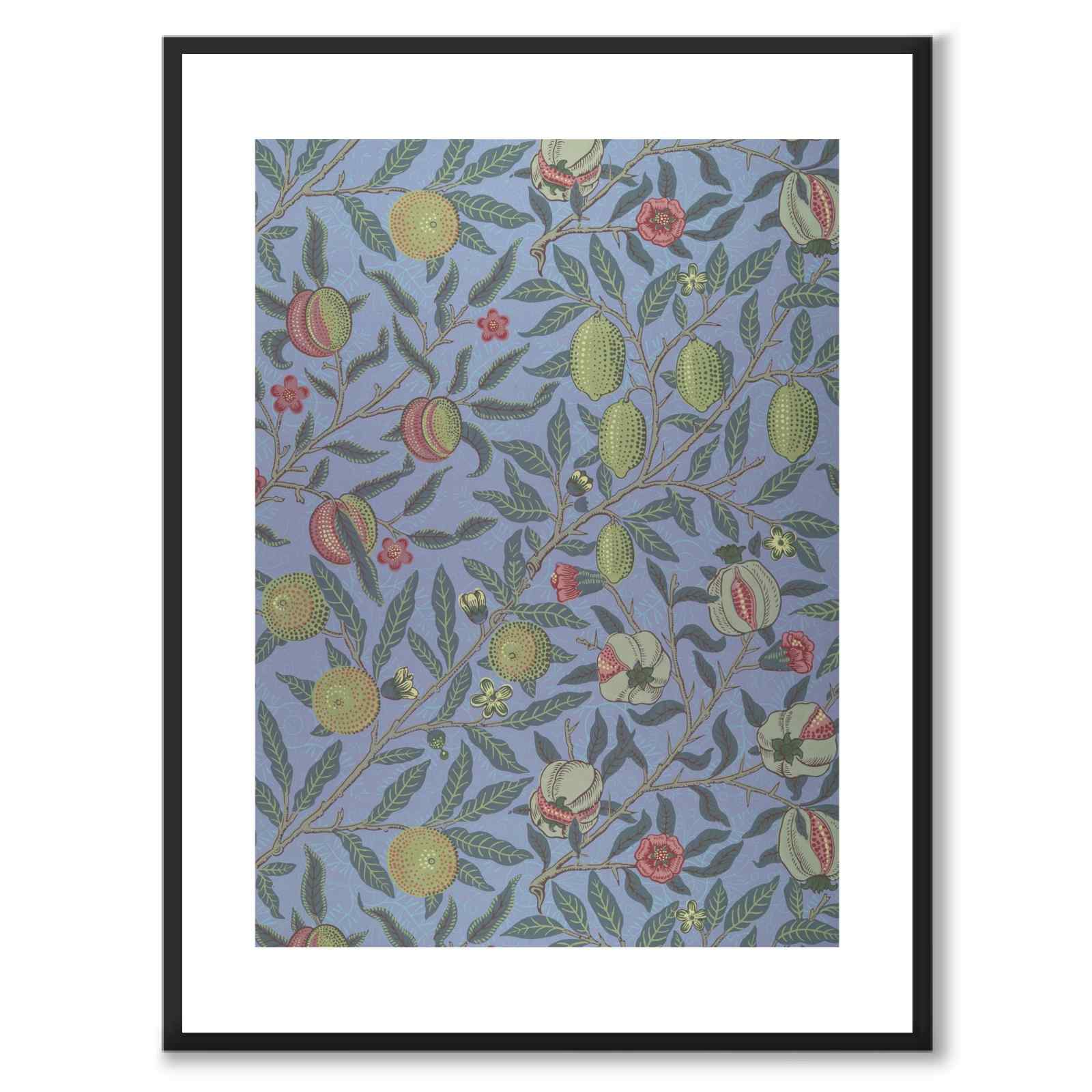 Fruit (or Pomegranate) av William Morris som poster – vit kant