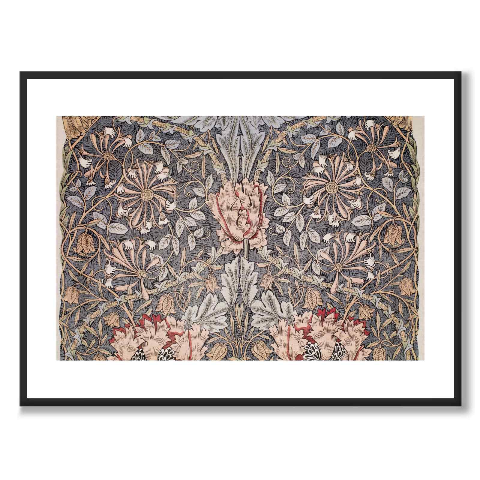 Honeysuckle av William Morris som poster – vit kant