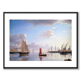 View from Langelinie toward Nyholm with the Mast Crane. Morning Light by Emanuel Larsen as a poster – white border