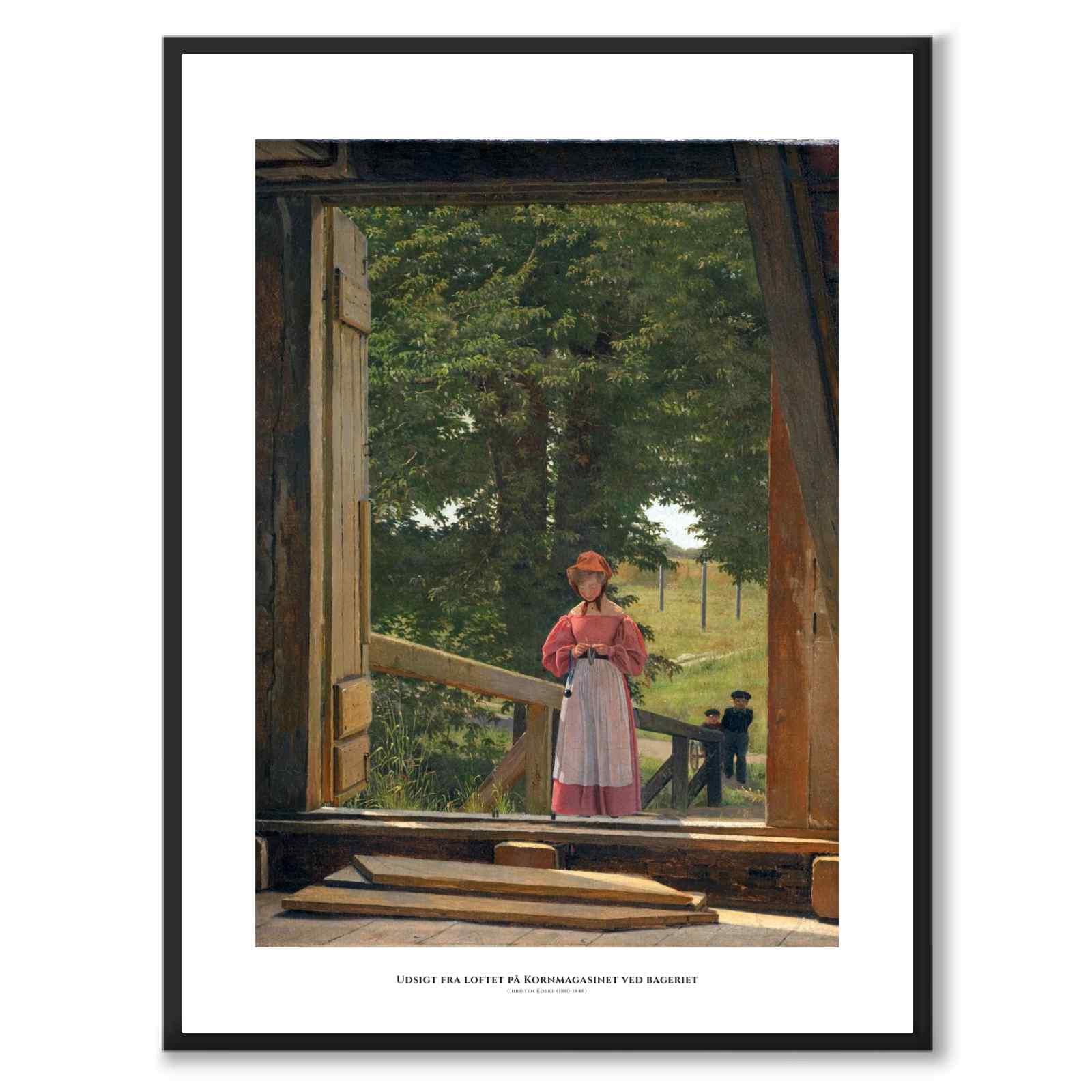 View from the Loft of the Granary by the Bakery in Kastellet by Christen Købke as a poster – white border & title