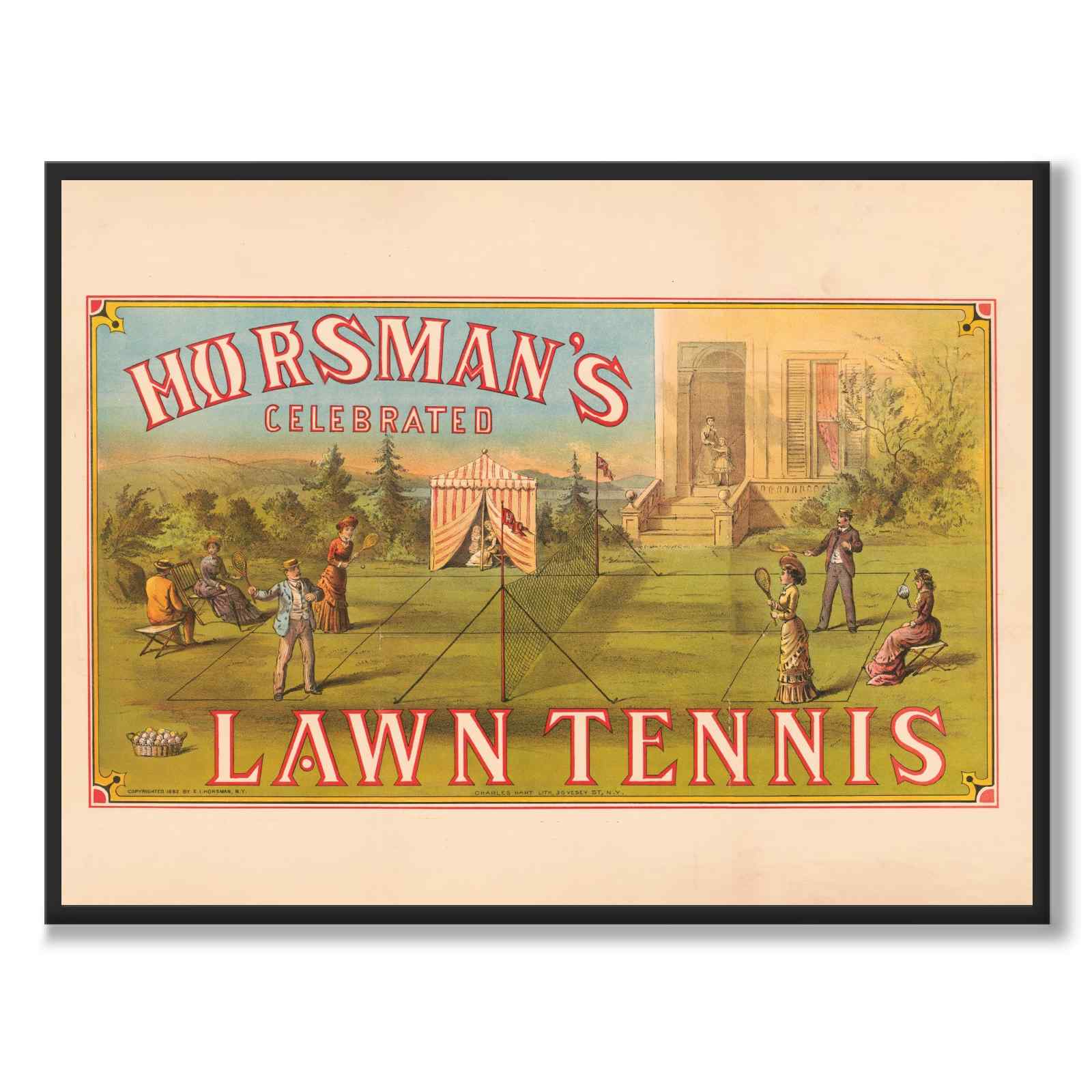 Horsman's Celebrated Lawn Tennis av Charles Hart Lith. som plakat – helbilde
