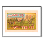 Horsman's Celebrated Lawn Tennis av Charles Hart Lith. som plakat – hvit kant