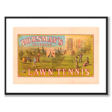 Horsman's Celebrated Lawn Tennis av Charles Hart Lith. som plakat – hvit kant