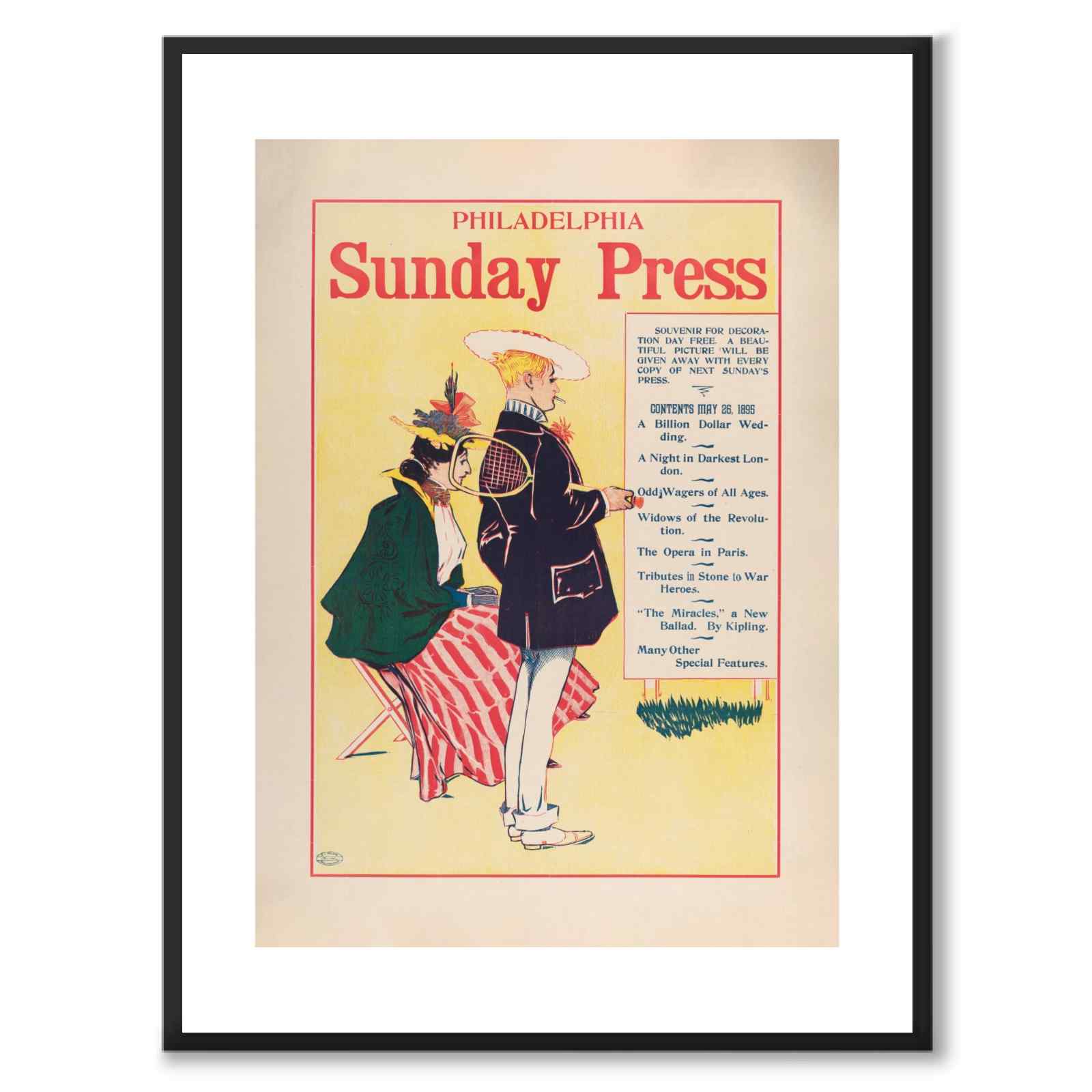 Philadelphia Sunday Press, May 26, 1895 av George Reiter Brill som plakat – hvit kant