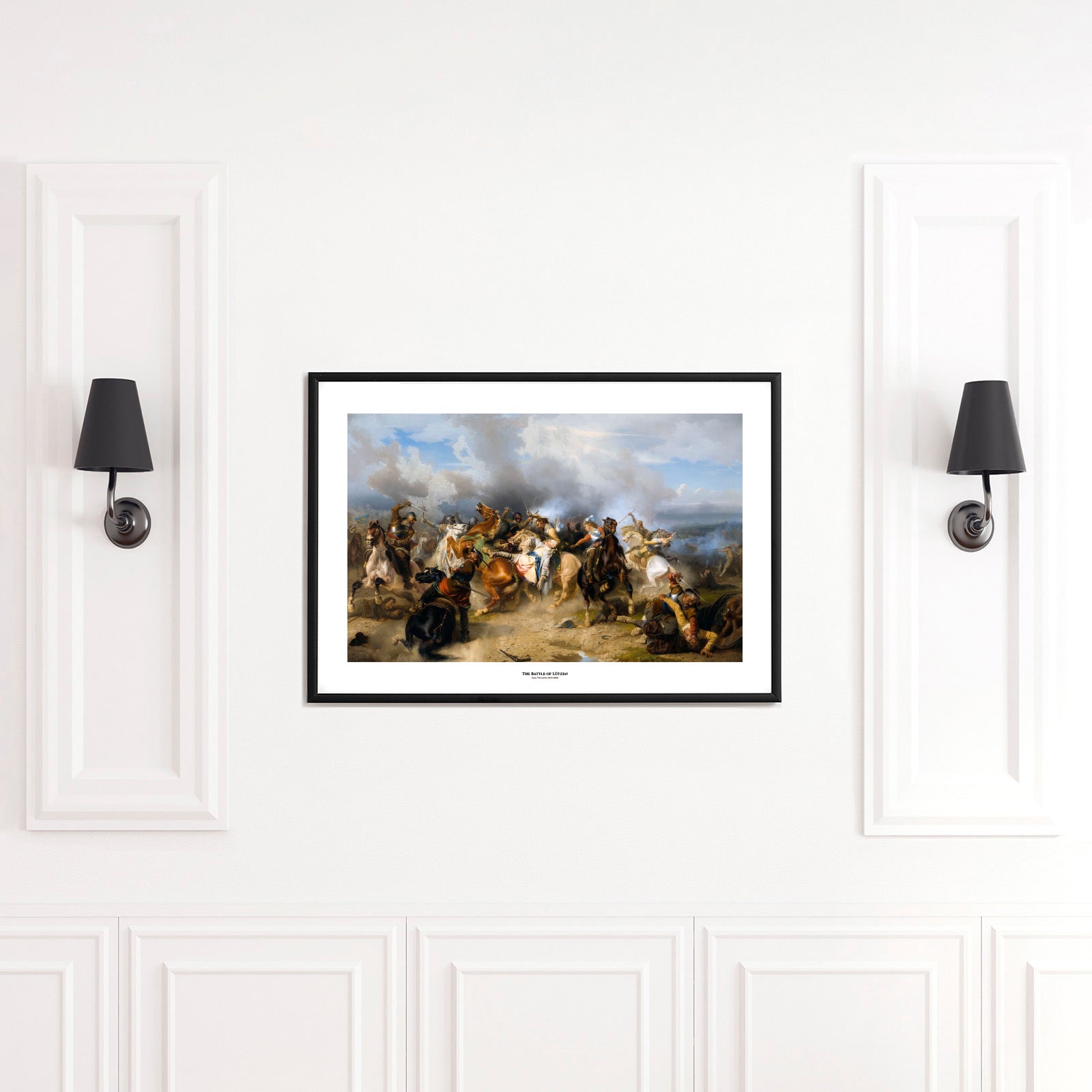 The Battle of Lützen as wall art in an inspiring interior setting