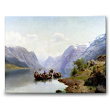 Brudeeskorte på Hardangerfjorden - Canvas 