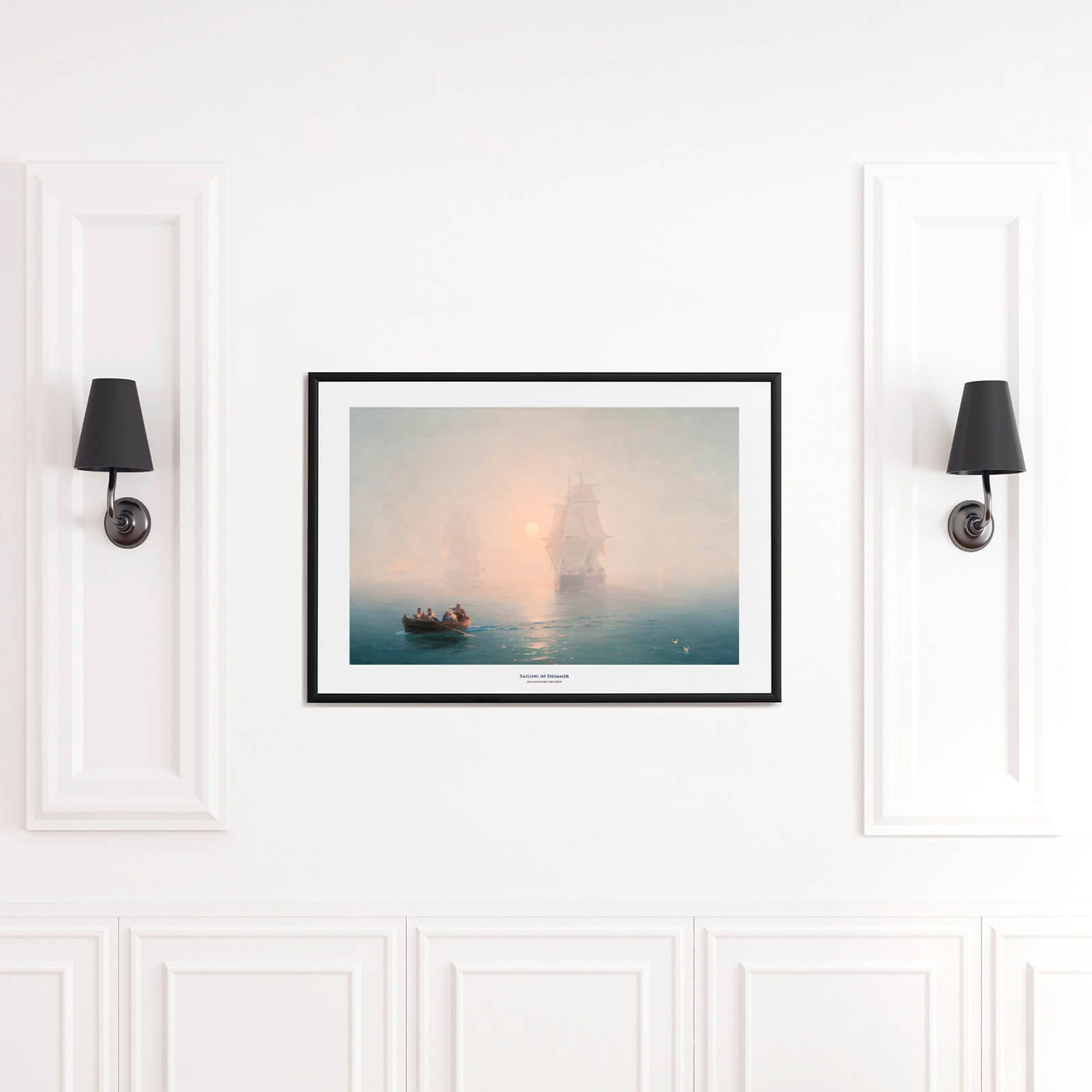 Sailing in Shimmer som väggkonst i inspirerande inredningsmiljö