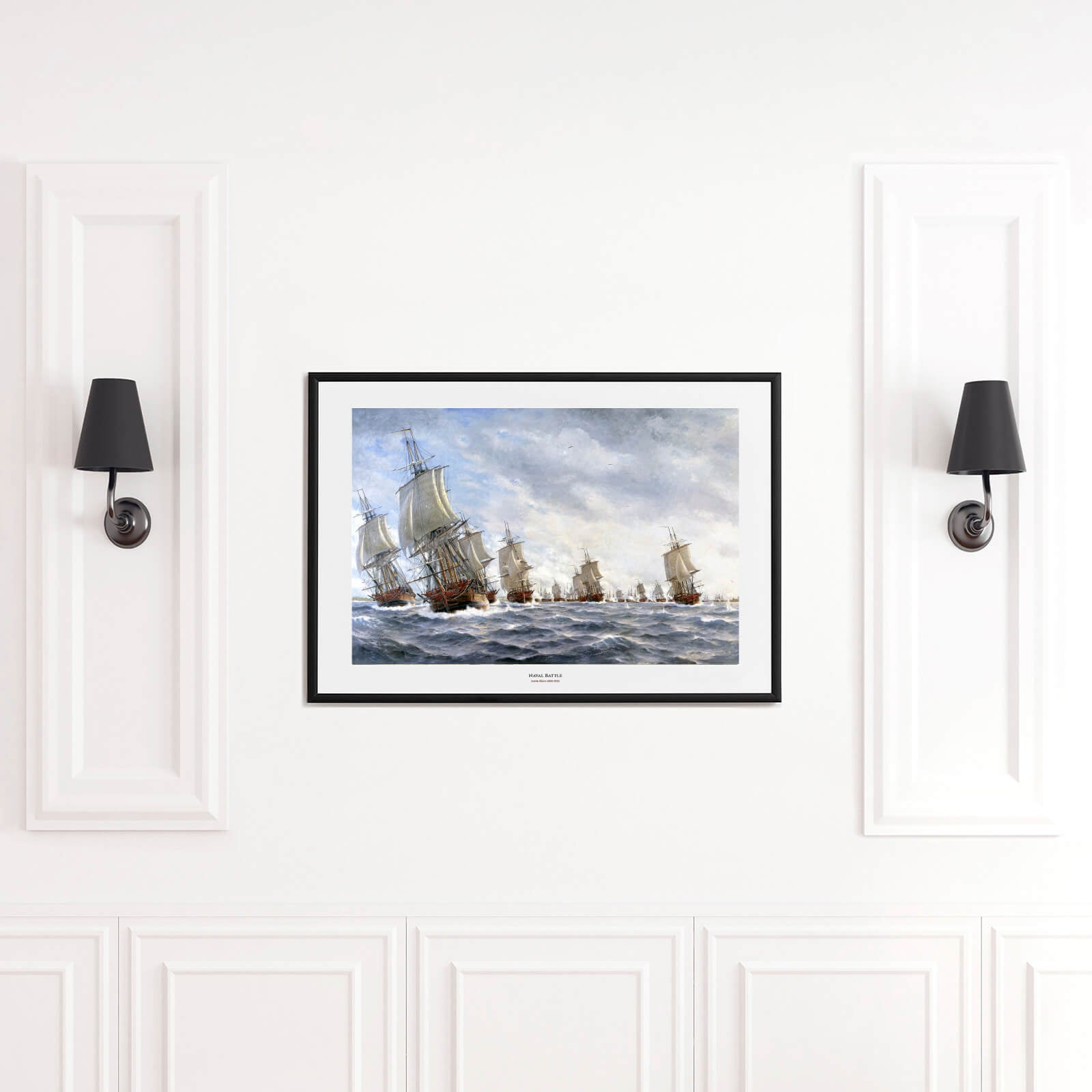 Naval Battle by Jacob Hägg as wall art in an inspiring interior setting