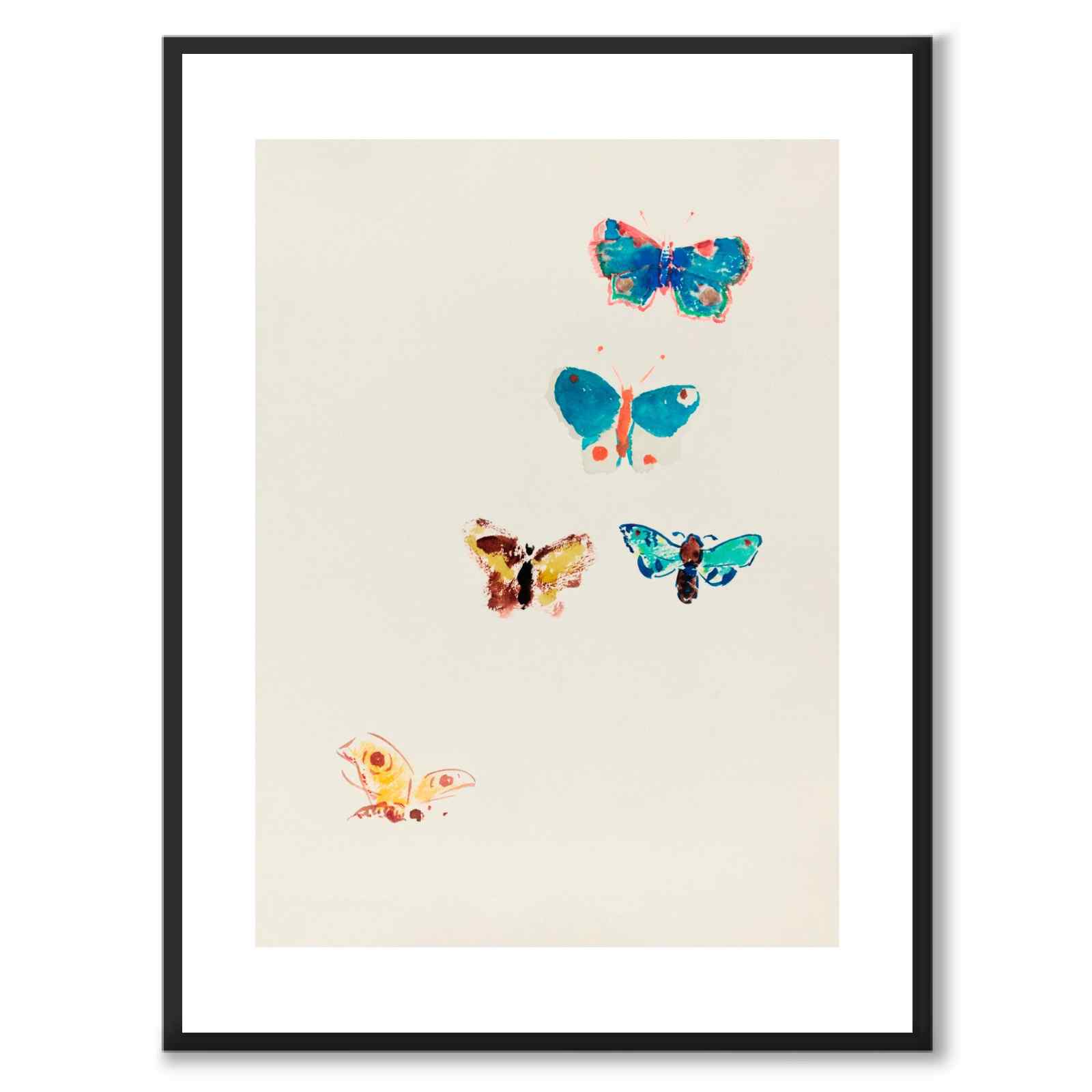 Fem sommerfugler - Plakat 