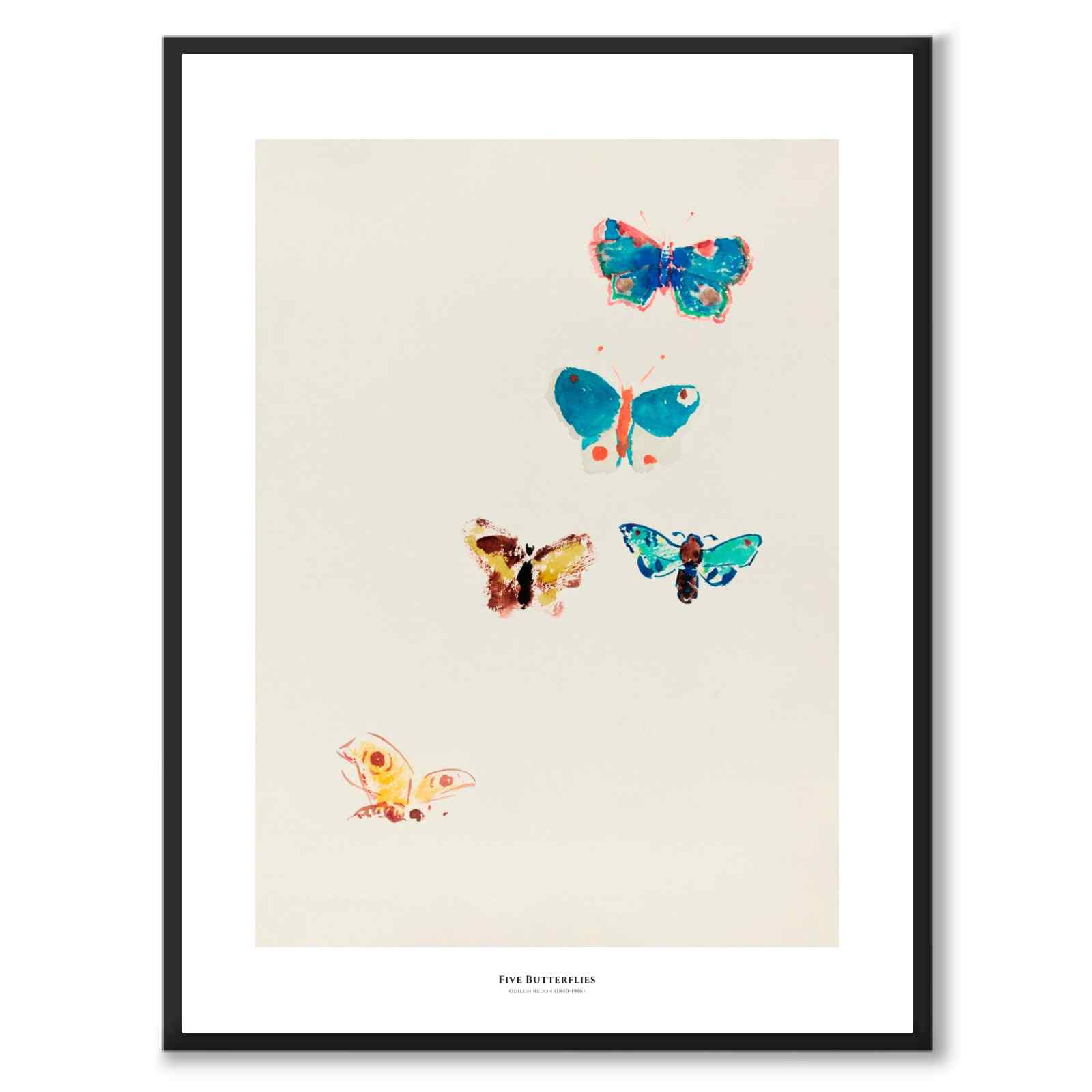 Fem sommerfugler - Plakat 