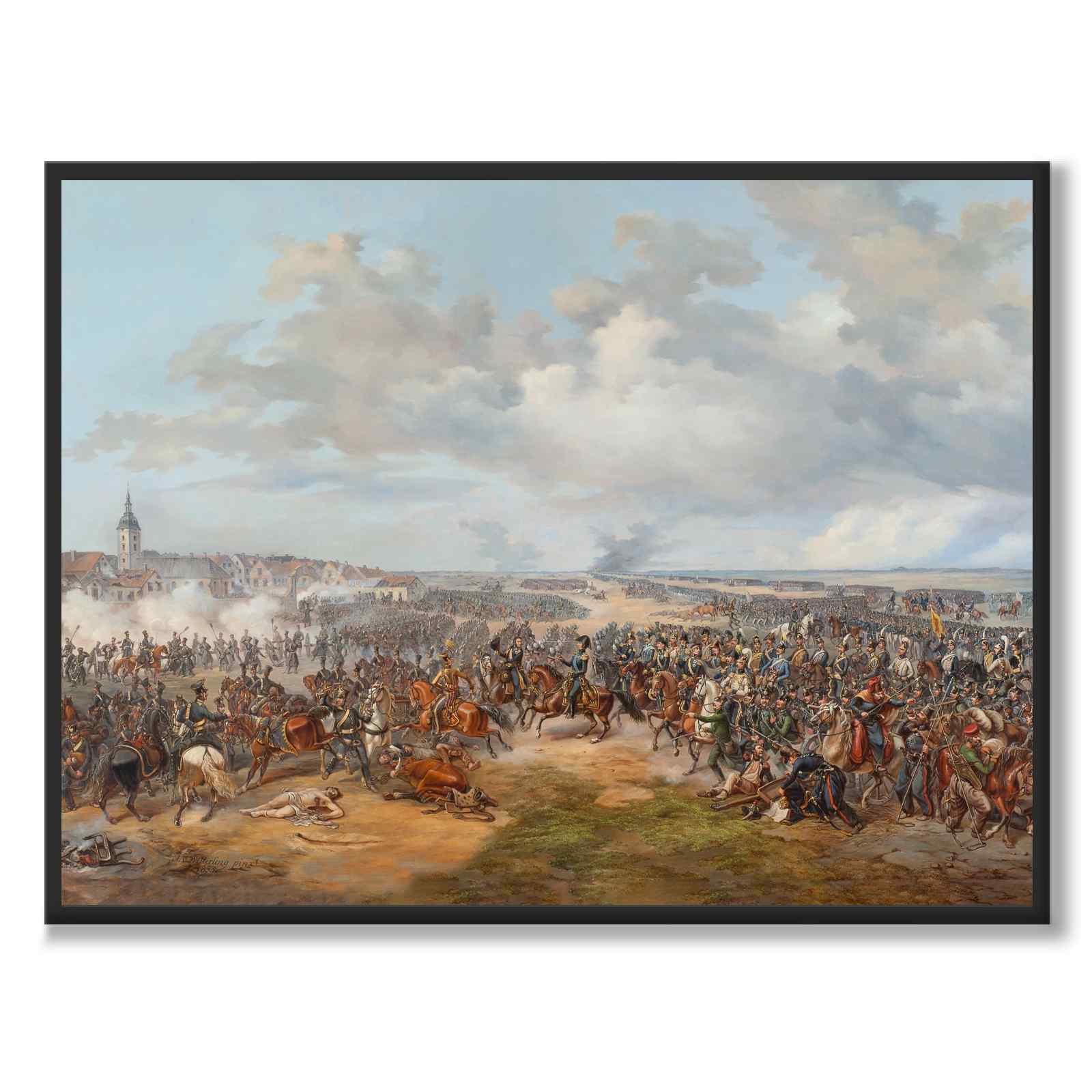 Svenske tropper angriper byporten i Leipzig 1813 - Plakat 