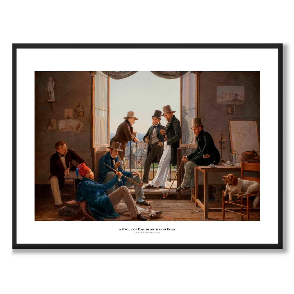 En gruppe danske kunstnere i Roma 