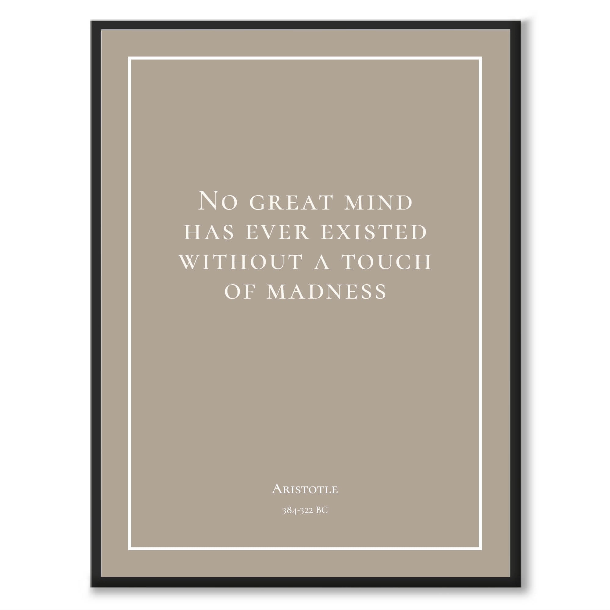 Aristotle - No great mind has ever existed without a touch of madness - Historly AB