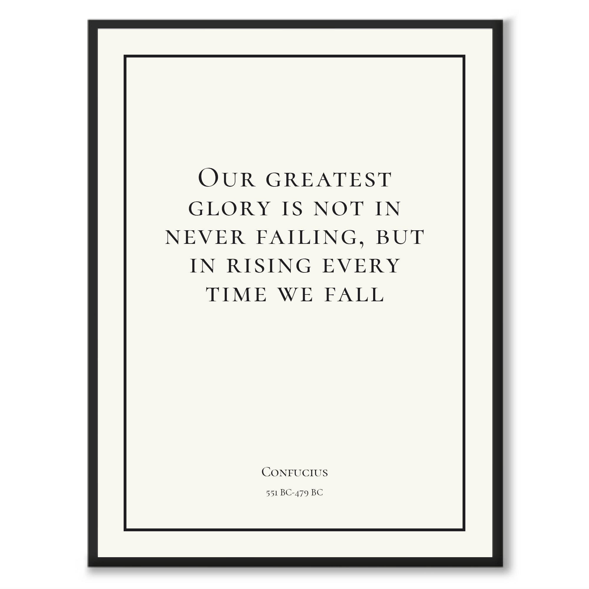 Confucius - Our greatest glory is not in never failing, but in rising every time we fall - Historly AB